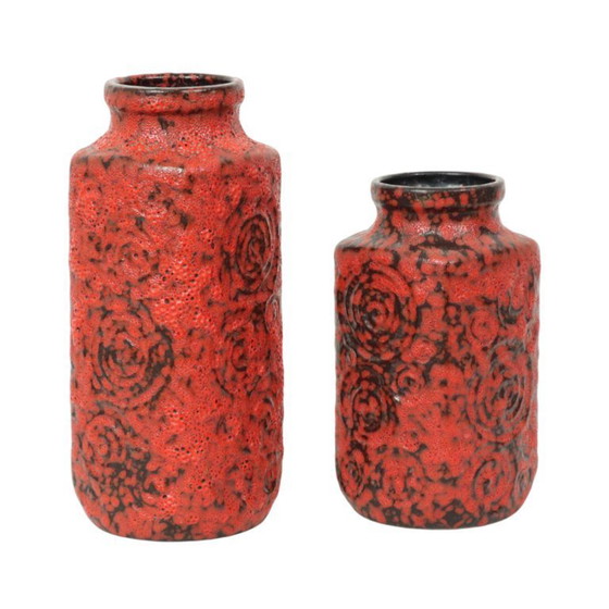Image 1 of Set Vases en lave grasse rouge Scheurich Jura