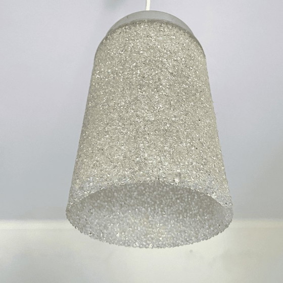 French mid century sugar crystal crushed ice acrylic pendant light – Pendant lamps, Plastic (photo 7 of 14)