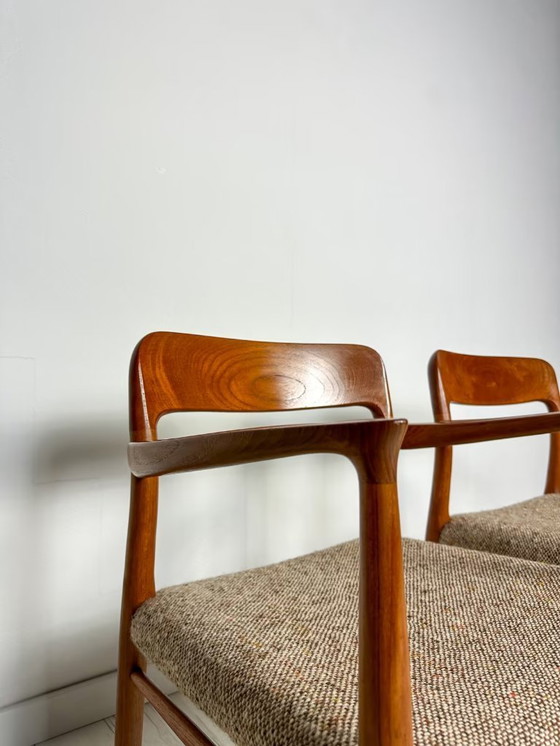 Image 1 of 2x Sedie da pranzo danesi in teak n. 56 di Niels O. Møller