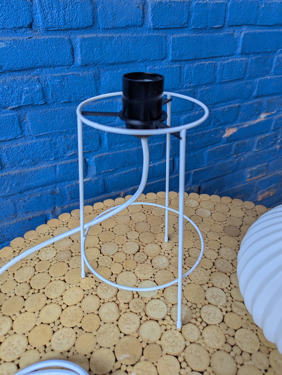 Image 1 of Vintage scandinavische opaline glas tafellamp, 1960s