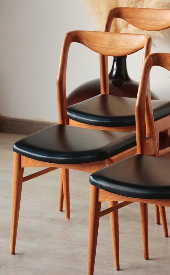 Image 1 of Set of 6 Vintage Scandinavian Teak Chairs – 1960s