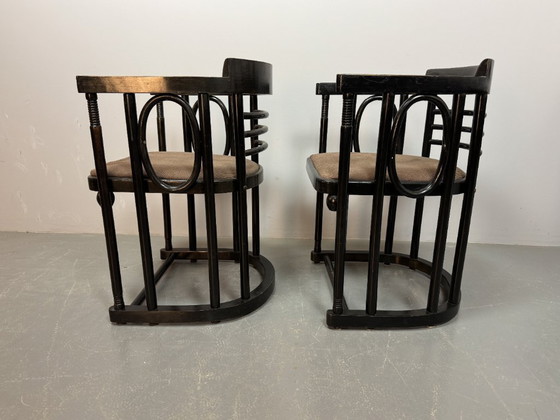 Image 1 of Mid-Century Set of 4 Fledermaus Bauhaus Design Armchairs attributed to Josef Hoffmann for Thonet, Austria 1920s