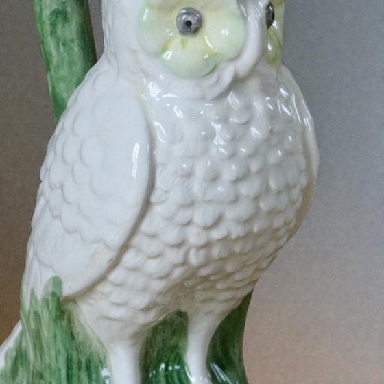 Image 1 of Large antique owl/owl earthenware carafe