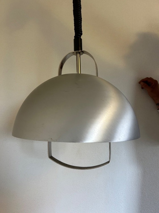 Image 1 of lustre up and down en métal brossé 1970