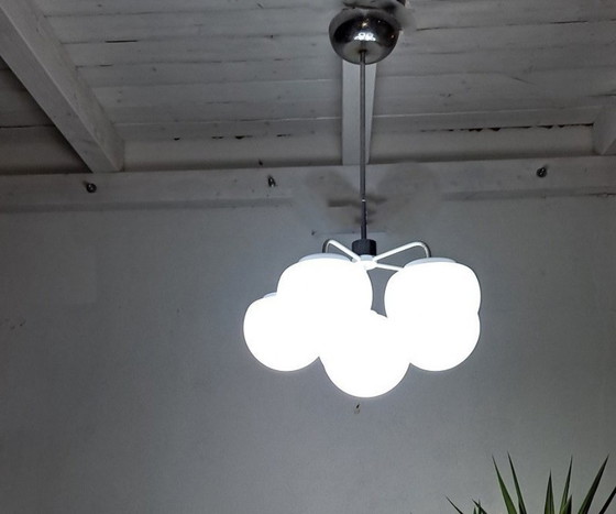 Image 1 of Pair of Italian Mid-Century Modern Sputnik Chandeliers