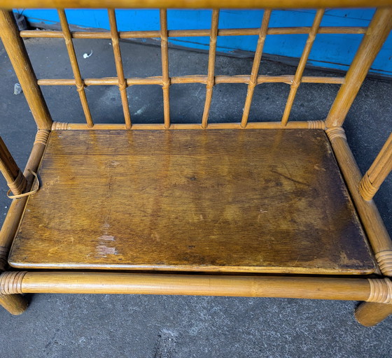 Image 1 of Libreria/mobiletto ad arco in rattan vintage anni '70