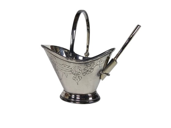 Image 1 of Zilverstad - coal scuttle with scoop - silver-plated - 80s