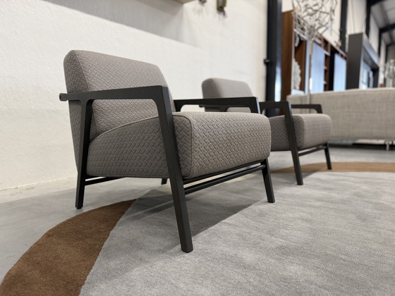 Image 1 of 2 Harvink Splinter Armchairs Cross Gray Fabric