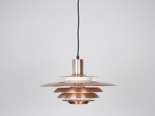 Danish vintage copper pendant lamp from 1980s