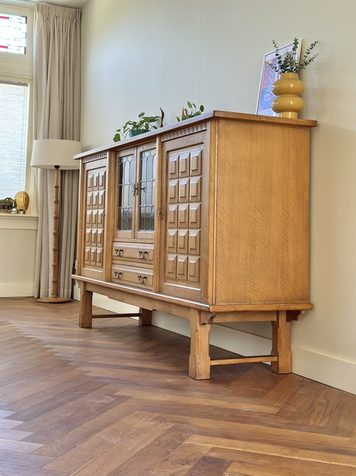 Vintage wandmeubel highboard Deens Henning Kjærnulf jaren 70