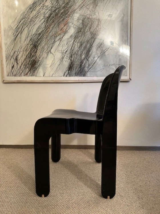 Image 1 of 4 x Sedia Universale n. 4868 - Joe Colombo per Kartell - Nero - Vintage 1967