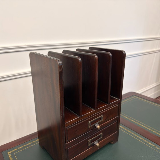 Organizzatore da scrivania classico inglese – Decorazione, Legno, Ottone (photo 5 of 6)
