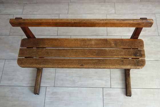 Image 1 of Rustic School Bench, 1950s