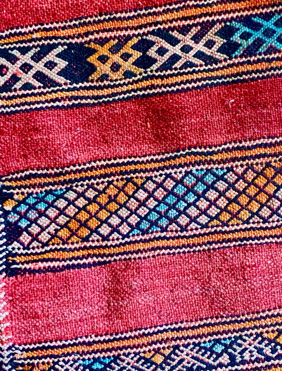 Handgeweven wollen Berber Kilim - 1988 - Marokko _ Atlas - – Decoratieve objecten, Wool (photo 5 of 6)