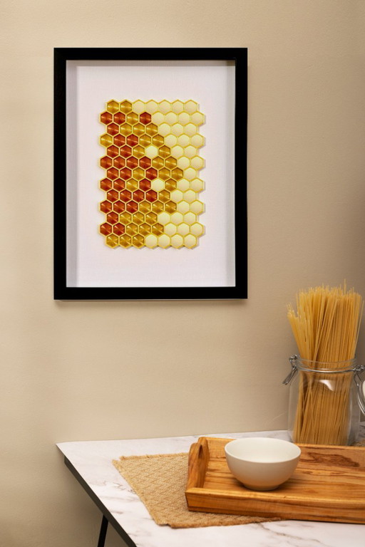 3D Printed Honeycomb Wall Art, Modern Geometric Framed Decor