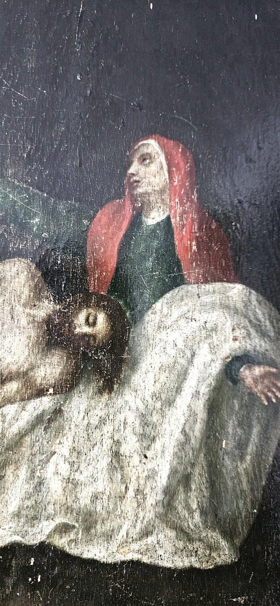Image 1 of Old Painting Unknown Artist "The Lamentation of Christ"