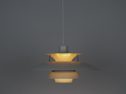 Lámpara colgante PH 5 danesa vintage de Poul Henningsen, Louis Poulsen, 1958 – hanglampen, Aluminium (photo 2 of 12)