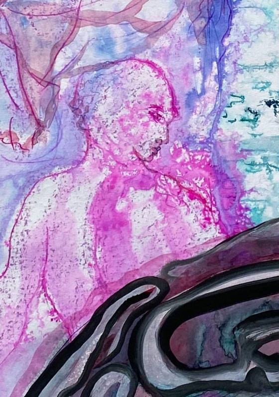 Image 1 of Expressionistische en erotische compositie van N. Boéri Véfour. Frankrijk, jaren 60.