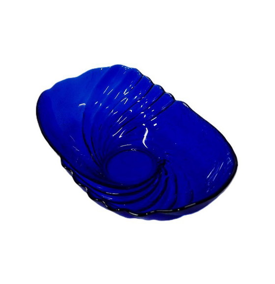 Image 1 of Vintage cobalt glass nuts, candy bowl 