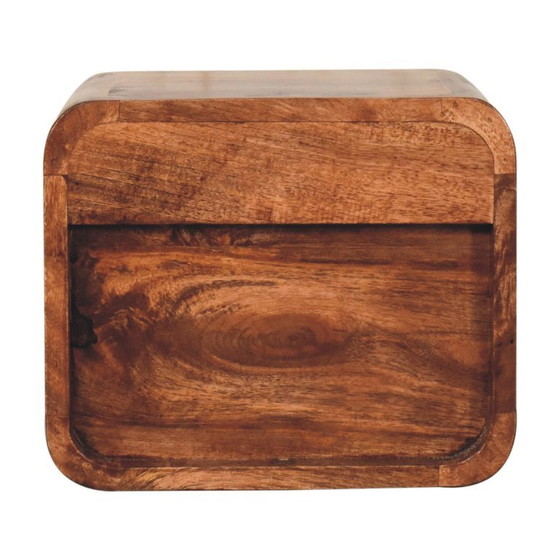 Mini comodino da parete in legno massello di mango con finitura caramello miele. – Artisan, Comodini, Wood (photo 9 of 10)