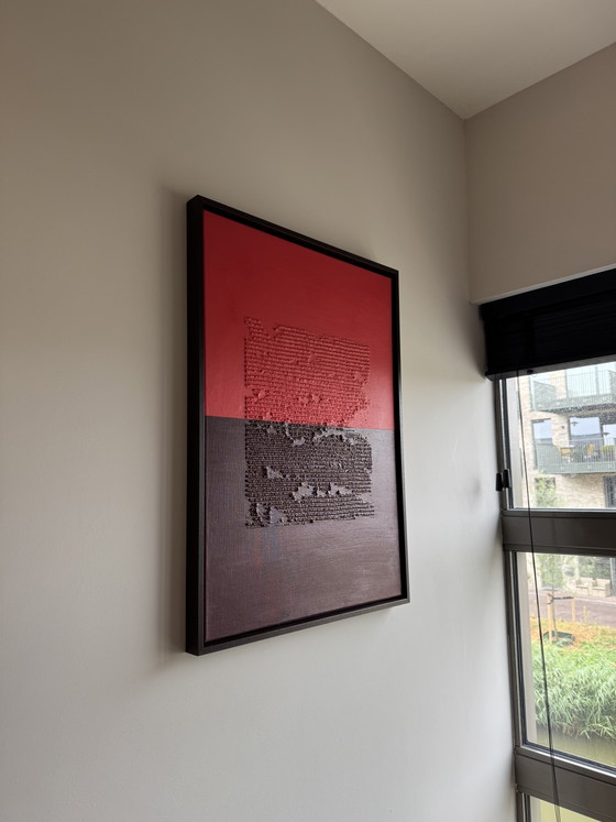 Unique Texture Painting With Floating Frame | (53 x 73 cm) – Paintings & Drawings, Canvas, Wood (photo 3 of 5)