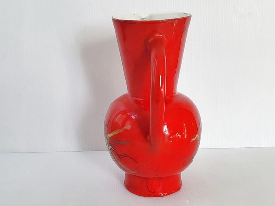 Image 1 of IMPORTANT VINTAGE 1950s RED CERAMIC PITCHER FROM VALLAURIS BY ANDRE BAUD 50S 1950S