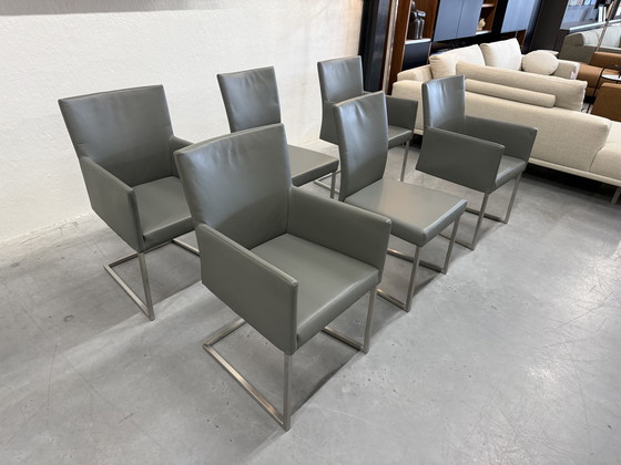 Image 1 of 6 Bert Plantagie Tidy & Misty Eetkamerstoelen Grijs Leer