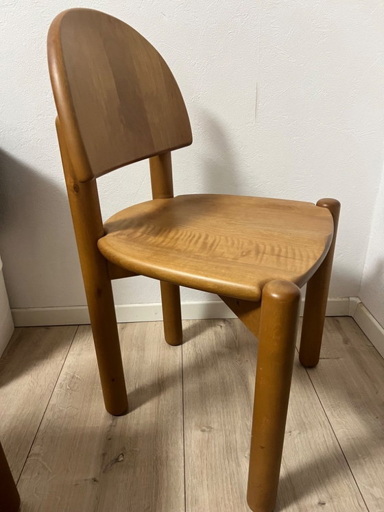 Image 1 of Ensemble de 6 chaises de salle à manger en hêtre massif, signées Rainer Daumiller, années 1970/1980