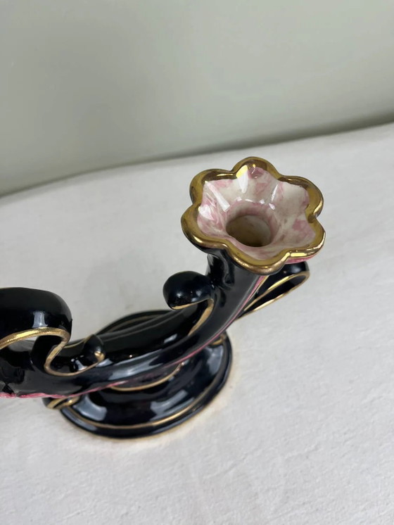 Jugendstil-Kronleuchter – Kerzenhalter, Porcelain, Ceramic, Art Nouveau (photo 5 of 14)