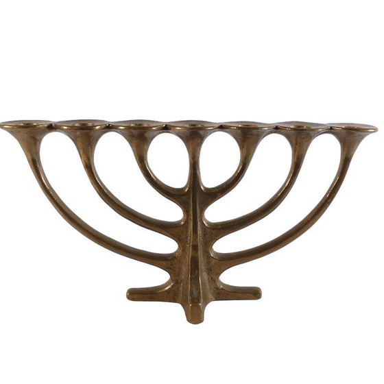 Grande candeliere brutalista in bronzo, 7 fiamme, 36 cm – Harjes, Portacandele, Bronze (photo 3 of 7)