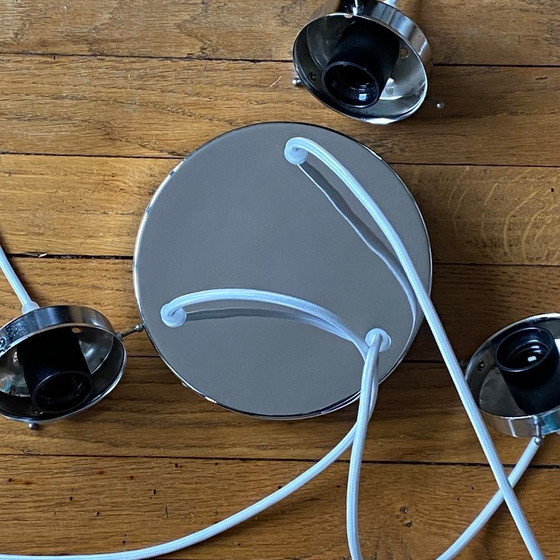 Image 1 of Murano Mazzega waterfall pendant light 3 glass globes 