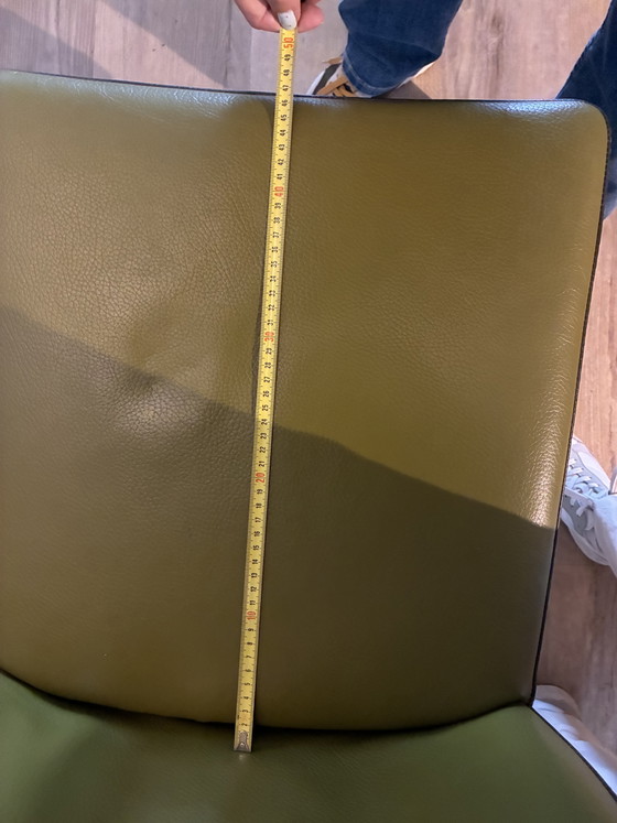 Bert Plantagie Stoelen - Groen/Donker Olijf Leer Op Wieltjes – Eetkamerstoelen, Leather (photo 8 of 8)
