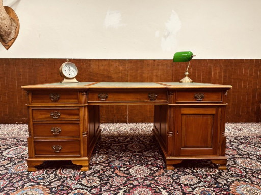 Klassischer englischer Schreibtisch Partnerdesk – bureau, Leather, Wood