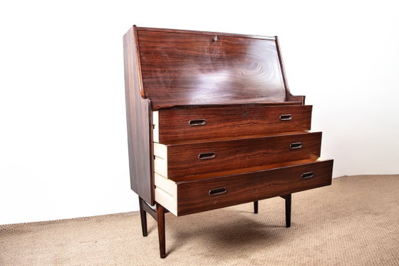Image 1 of Secretaire, scrivania, danese in palissandro modello 37 di Arne Wahl Iversen per Vinde Mobelfabrik 1960.