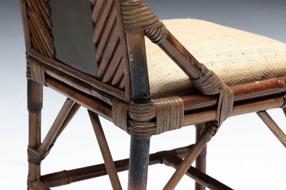 Image 1 of Stoel met hoge rugleuning van bamboe en messing van Gabriella Crespi, Italië, 1970