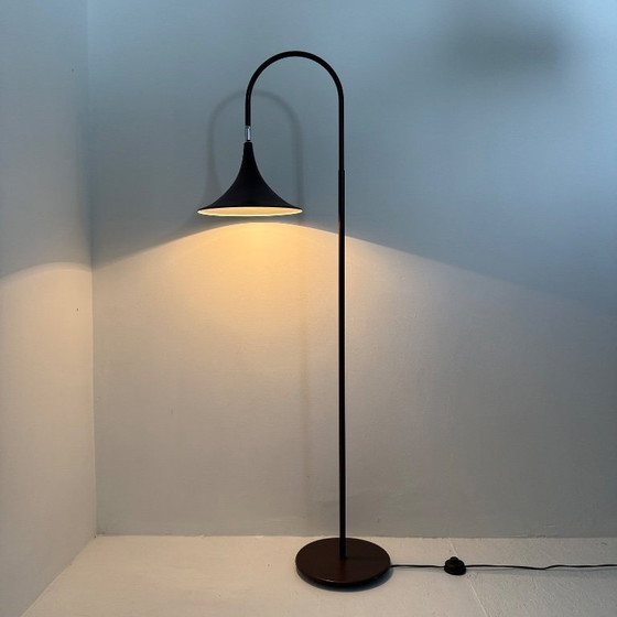 Image 1 of Hala Zeist Trompeten-Stehlampe in Braun, minimalistisch, niederländisches Design der 1970er Jahre