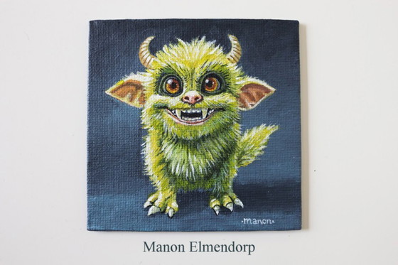 Image 1 of Piccolo dipinto unico di arte fantasy dipinto a mano