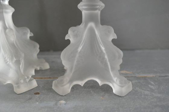 Image 1 of Set di candelieri Art Déco Val Saint Lambert "Griffon"