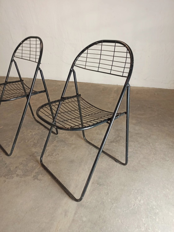 3 X Vintage Niels Gammelgaard Voor IKEA Aland Klapstoelen – Metal (photo 7 of 15)
