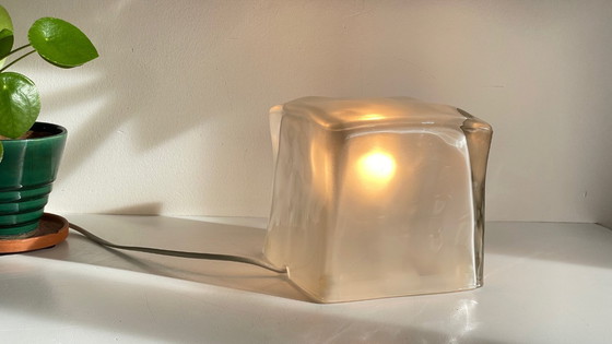 Image 1 of Ice Glass Lamp, Vintage Ikea