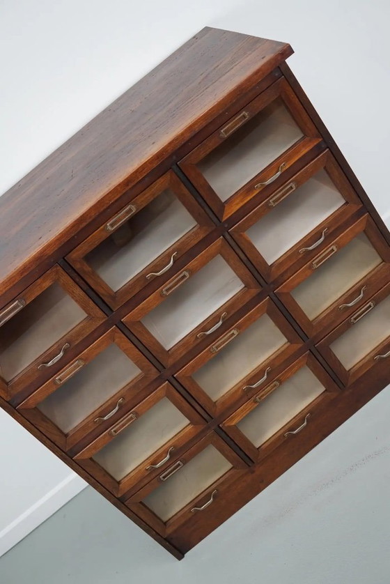 Image 1 of Armoire de mercerie/vitrine vintage en chêne hollandais, années 1950