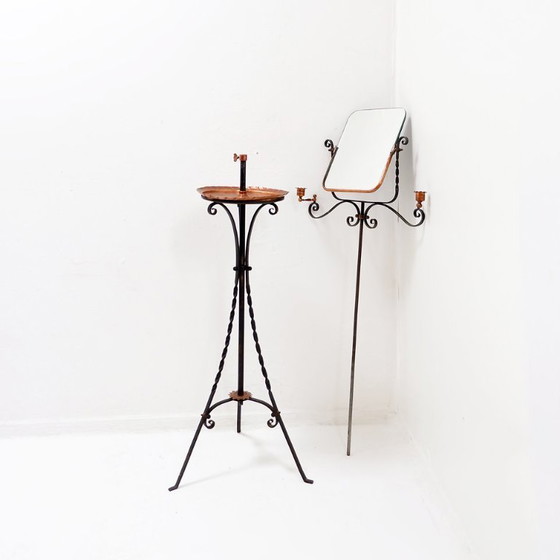 Image 1 of French barber's mirror from the 1930s