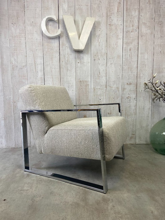 Image 1 of Designfauteuil van verchroomd roestvrij staal