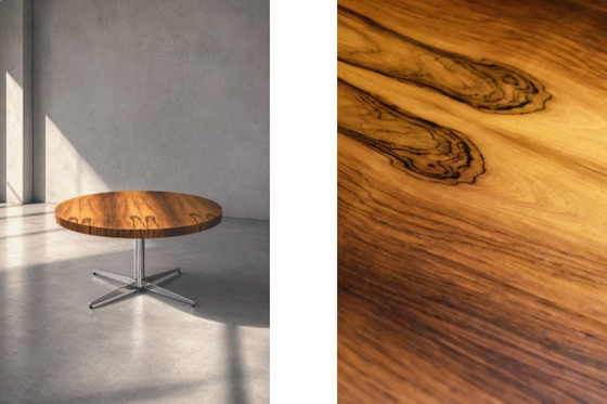Image 1 of Vintage German Round Rosewood Coffee Table from Ilse Möbel, 1970s