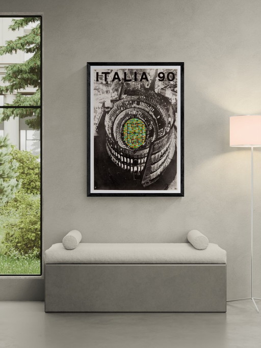 Italie 90 – 1990 Affiche sportive vintage originale d'Alberto Burri – Moderne – 100x70 cm