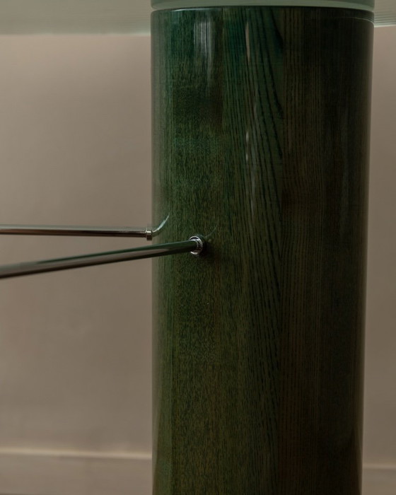 Image 1 of Vintage Saporiti Italia Dining Table – Enamel Column Base –  Postmodern 1980s