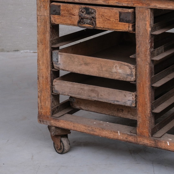 Image 1 of Antiek Engels Bakkers Werkblad of Keuken Eiland Tafel