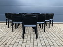 8x Cassina Cab chair Mario Bellini Black Harness Leather
