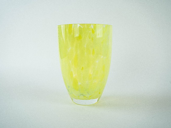 Image 1 of Lemon-coloured glass vase, Danish design, 1970s, made in Denmark