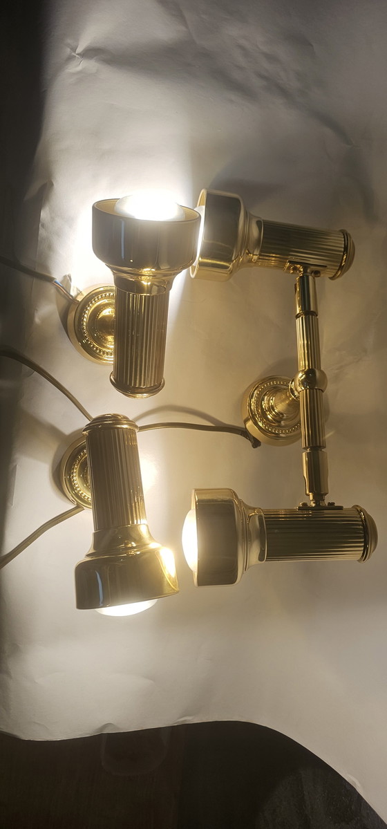 Image 1 of OMI Leuchten Lot von 4 Scheinwerfern | Messing | Hollywood Regency ca. 1970 | Original